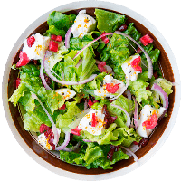 Salada de Alface com Queijo Branco e Cebola Roxa