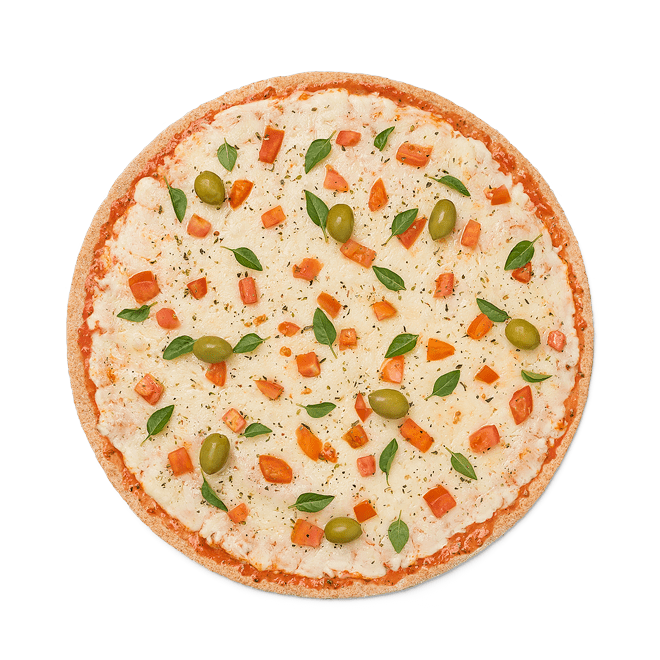Pizza de Catupiry Light com Tomate e Azeitonas