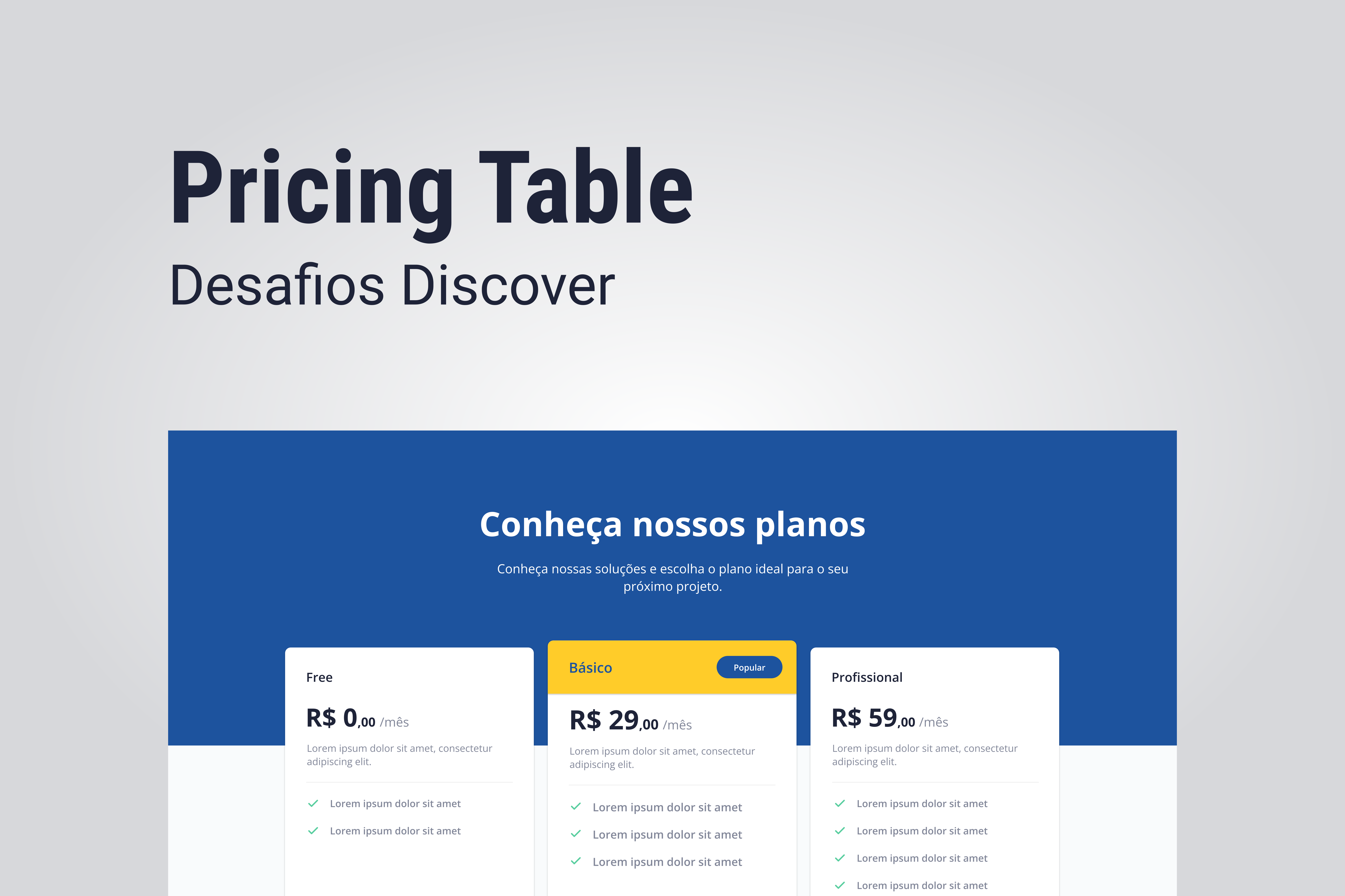 Imagem do projeto Pricing Table